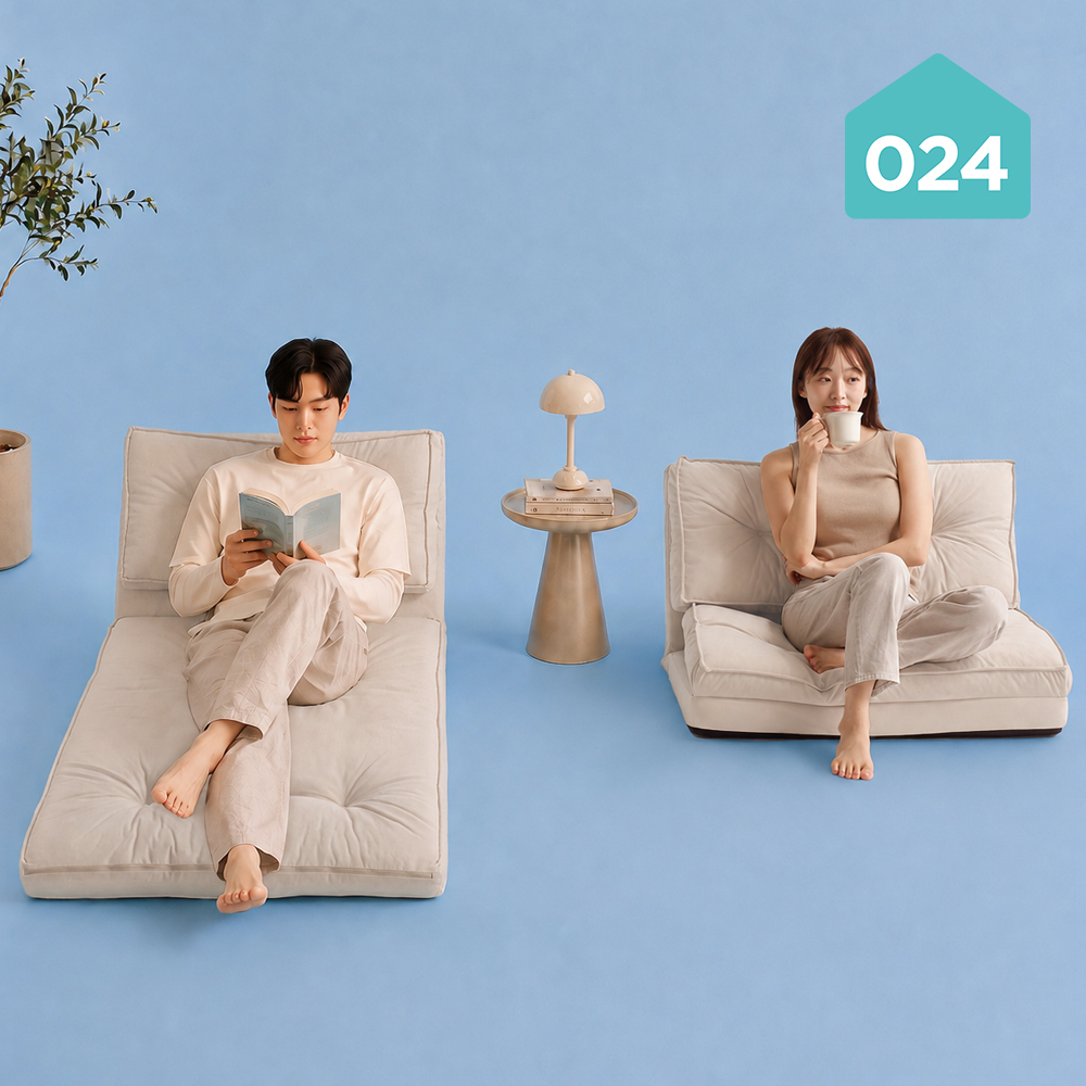 024홈 소베럴 노아 접이식 소파베드 탄탄한 패브릭 쇼파 침대 S (60x190x9cm), 아이보리, 1인용