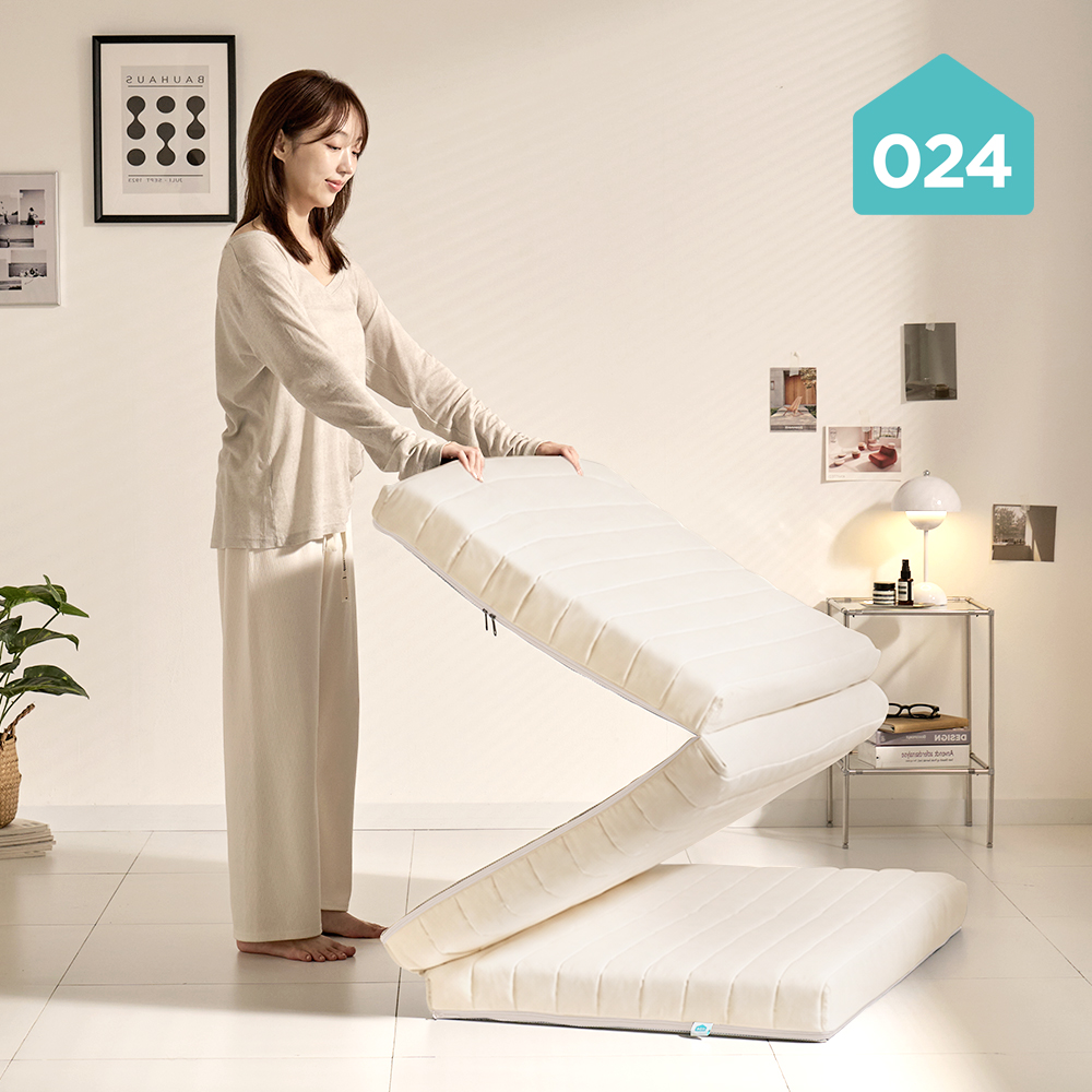 024홈 국민토퍼 3단 접이식 매트리스 적당히 단단한 12cm 퀸 - 메인 이미지