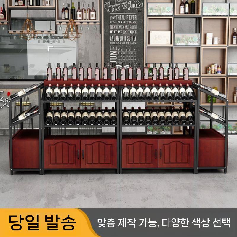 원목 와인랙 와인병 거치대 진열대 선반 인테리어 보관 80x35x110cm - 상세 이미지 3