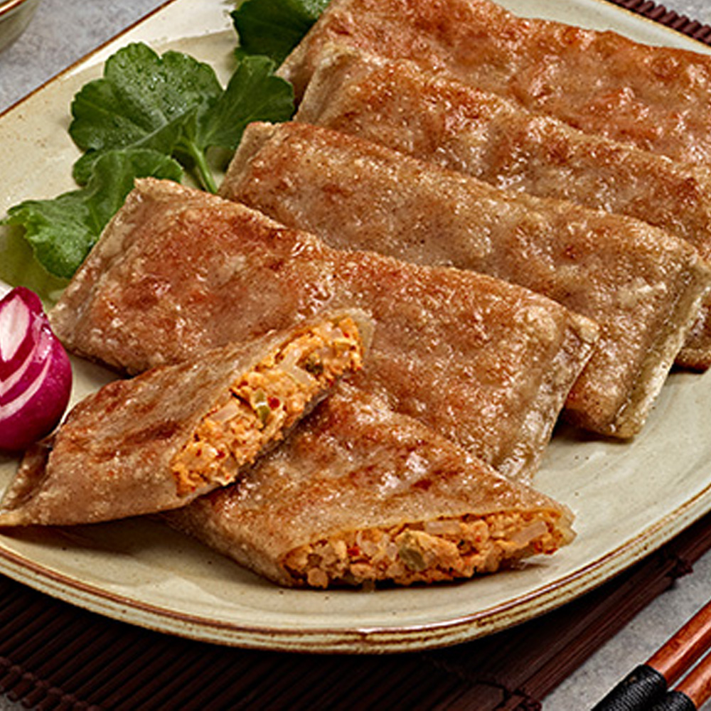김치메밀전병 1.2kg 택배 고기 납작 만두 막걸리 안주 - 상품 이미지