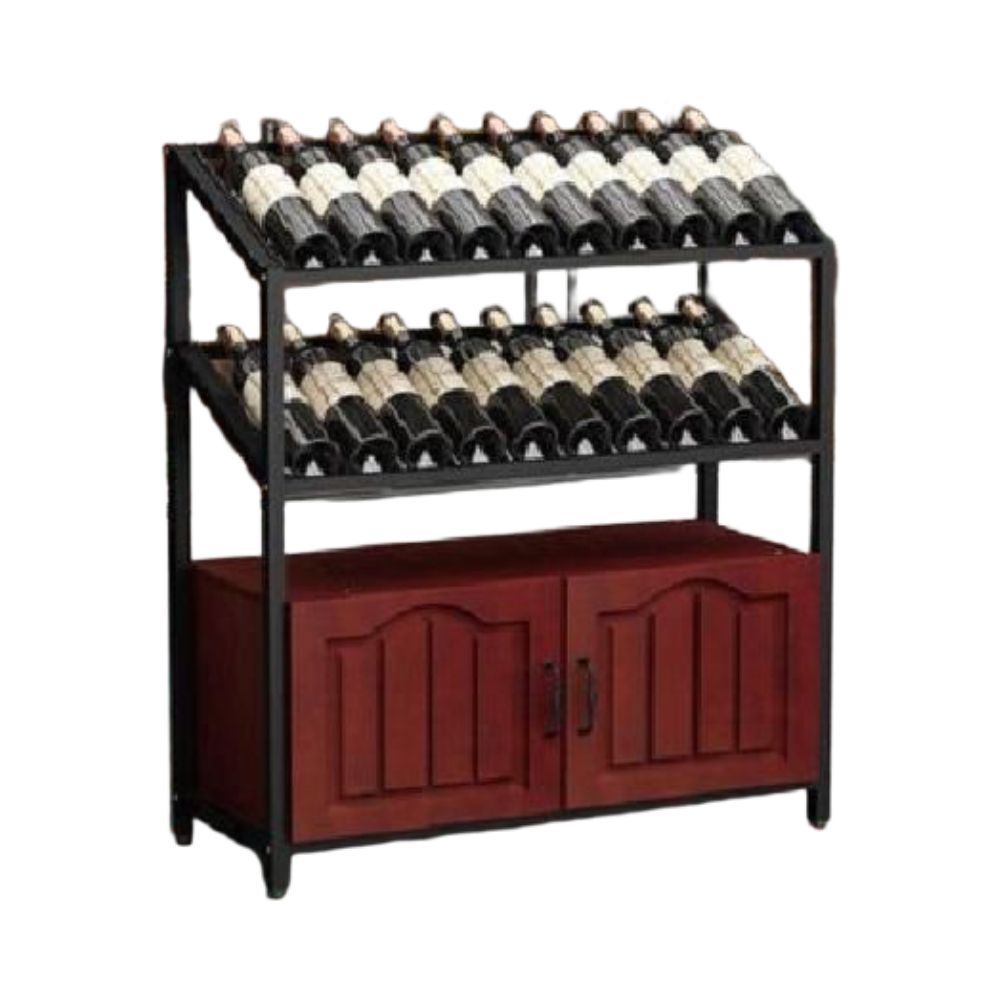 원목 와인랙 와인병 거치대 진열대 선반 인테리어 보관 80x35x110cm - 상품 이미지