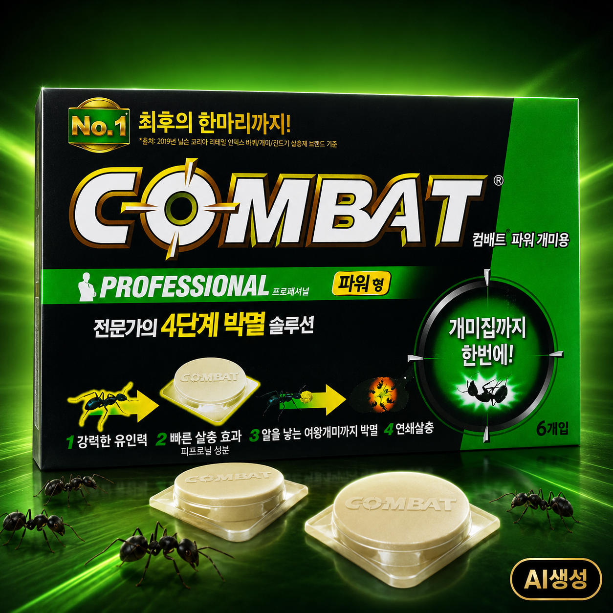 컴배트 개미약 파워 개미용 베이트 6개입 - 메인 이미지