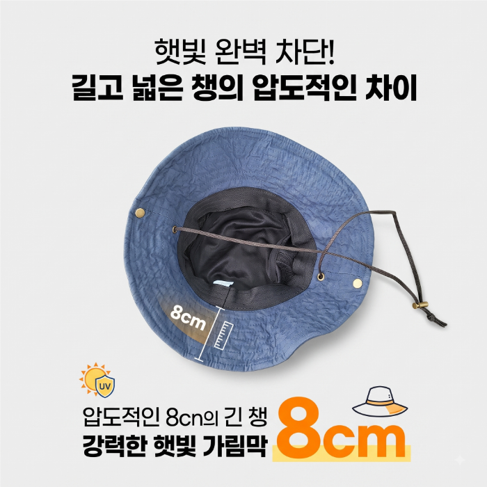 대두 빅사이즈 버킷햇 남성 여성 벙거지 챙넓은 사파리 휴양지 비치 여행 정글 모자 이미지 6