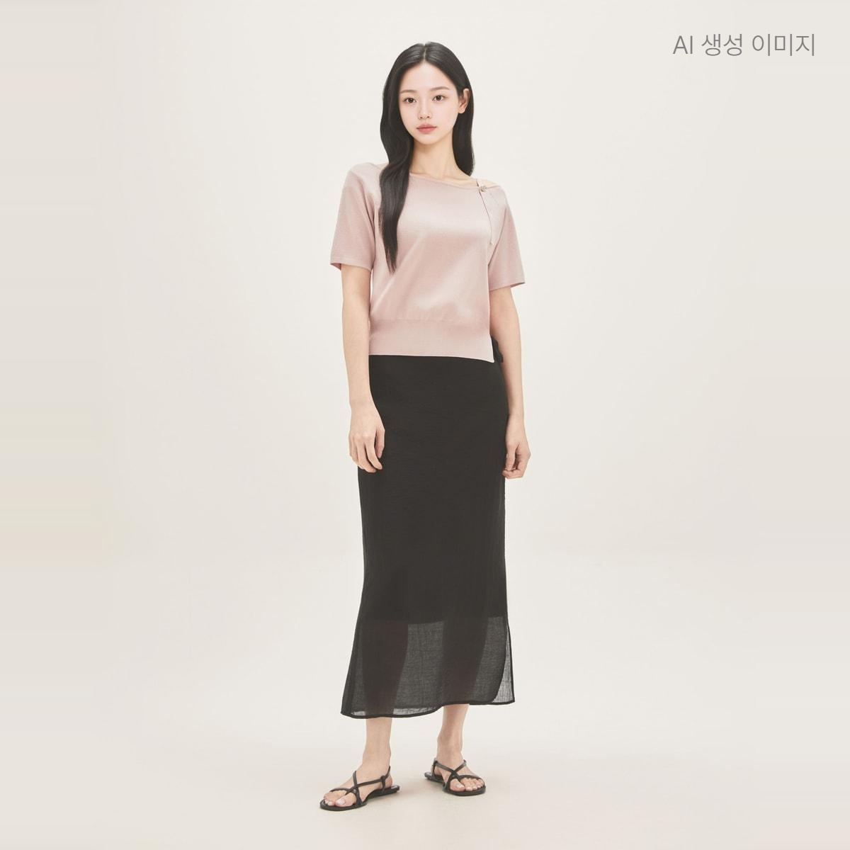 로엠 오프숄더 반팔 풀오버 RMKAG38R11 이미지 6