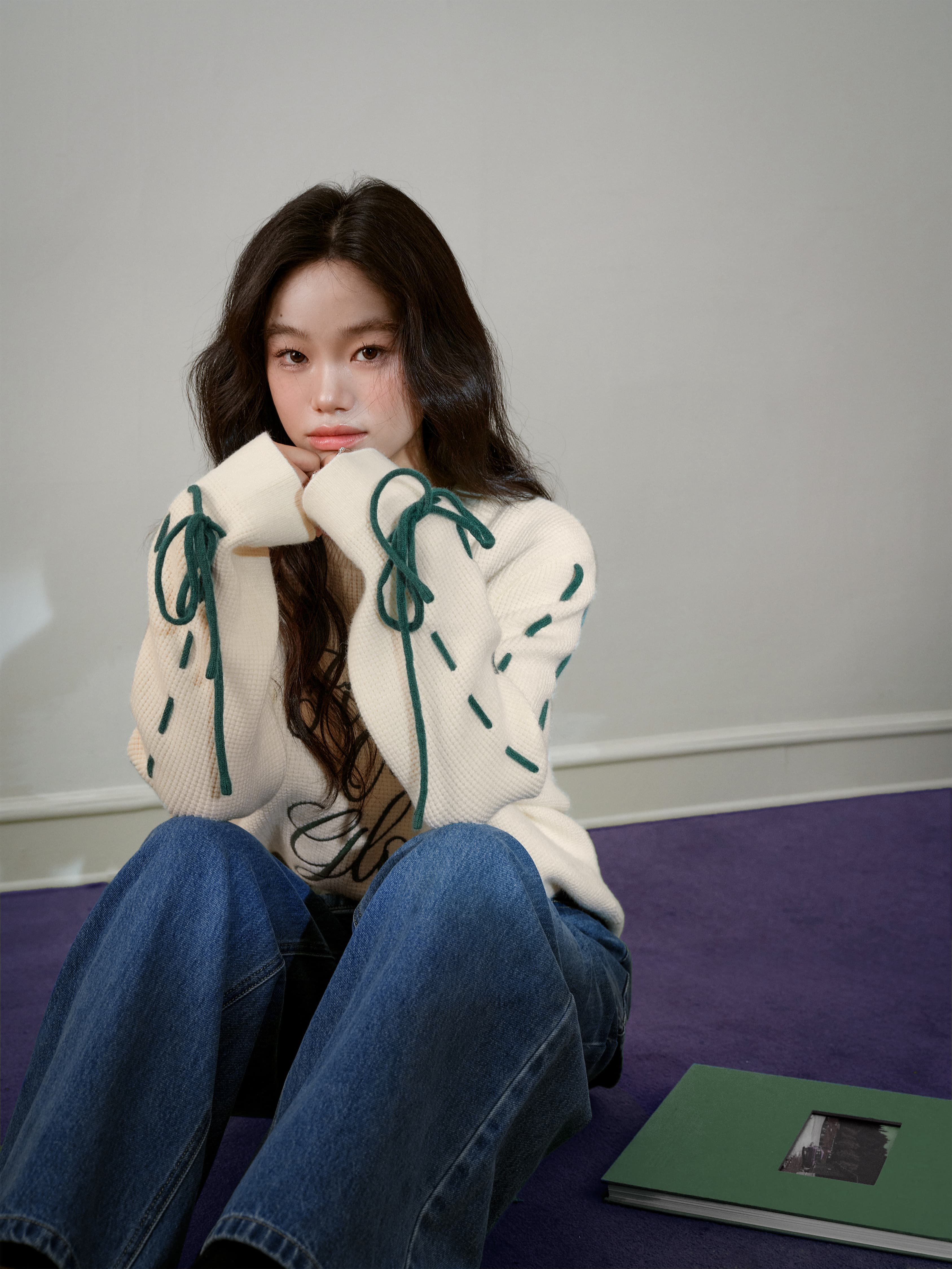 쿠오세 KUOSE 여성 로프 장식 소매 스웨터 이미지 7