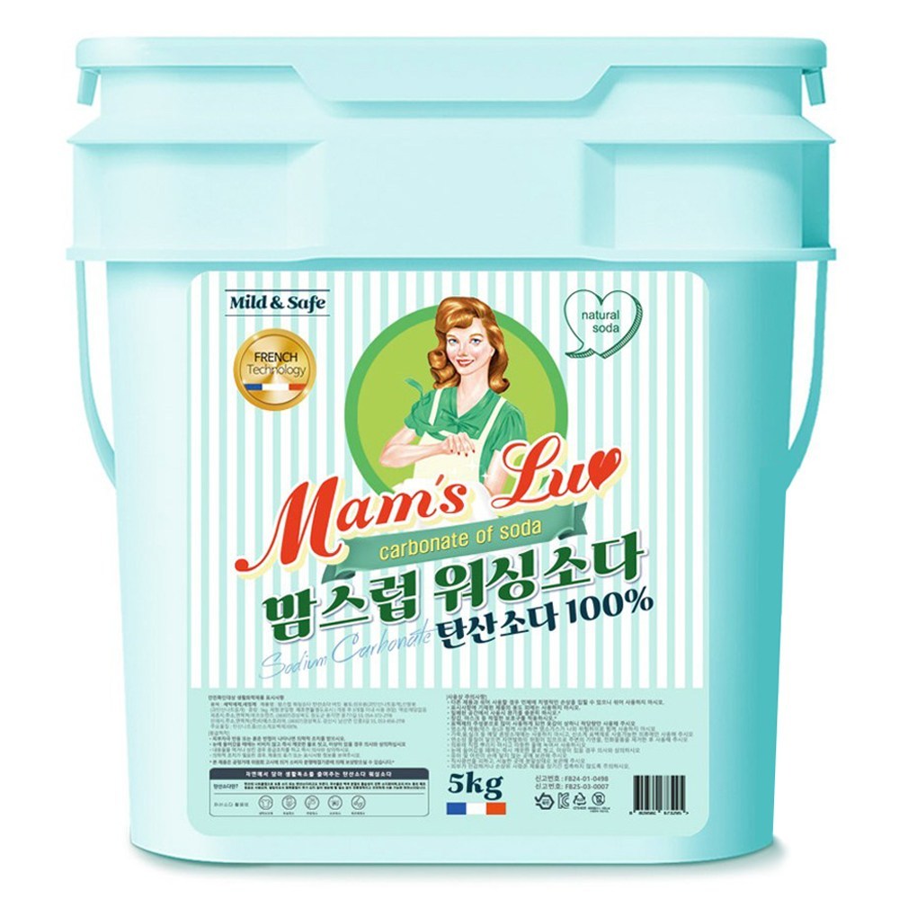 맘스럽 워싱소다 버킷 5kg x 1개 프리미엄 세탁세제 초강력 세탁보조제 - 상품 이미지