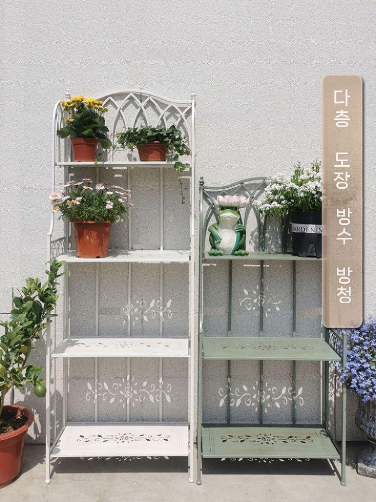 화분 정리대 식물 선반 거치대 베란다 인테리어 다육이 모델 C 그린 이미지 6