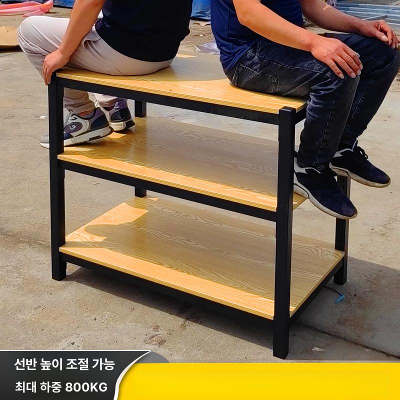 철제 우드 계단형 매장진열대 상품선반 2 단 120x80x85 cm - 상세 이미지 4