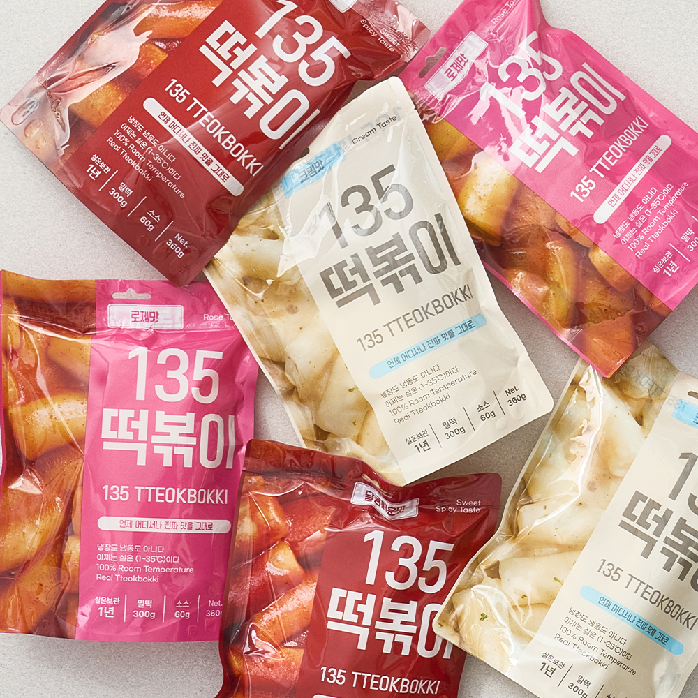 전국식탁 실온보관 즉석 밀떡 간편식 135 떡볶이 달콤매운맛, 360g, 3개 - 상세 이미지 2