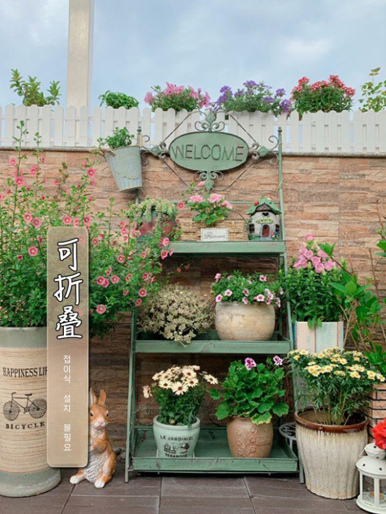 화분 정리대 식물 선반 거치대 베란다 인테리어 다육이 모델 C 그린 - 상세 이미지 3