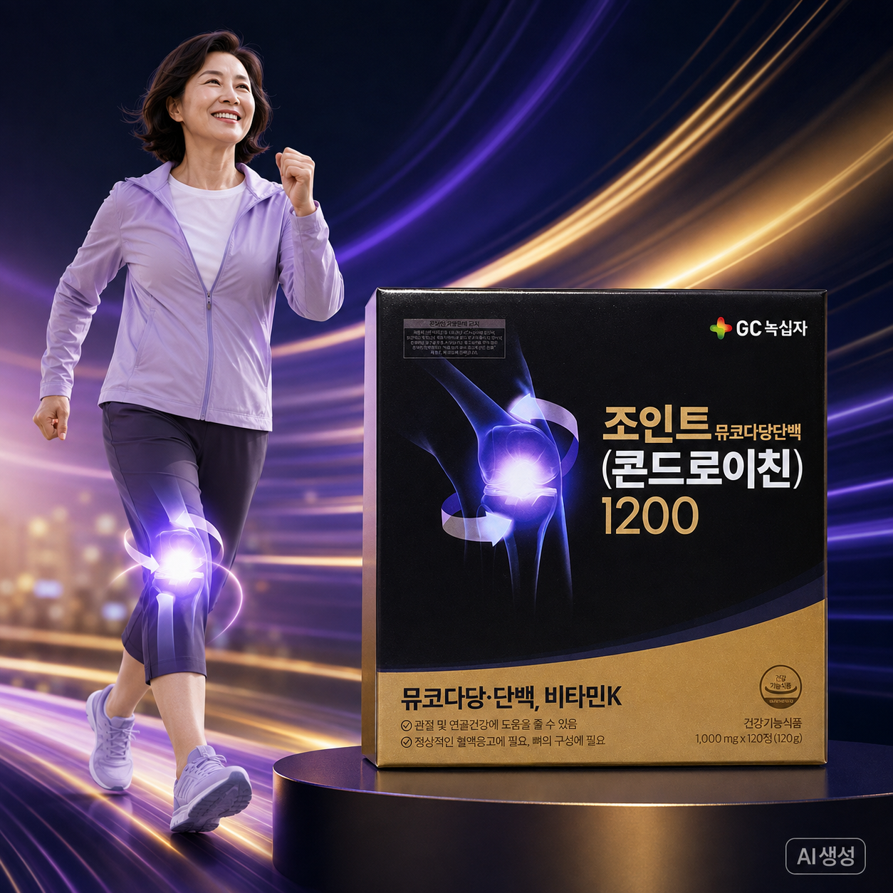 120정 2개월분 녹십자 콘드로이친 조인트 1200 뮤코다당단백 관절 연골 건강 영양제 - 상품 이미지