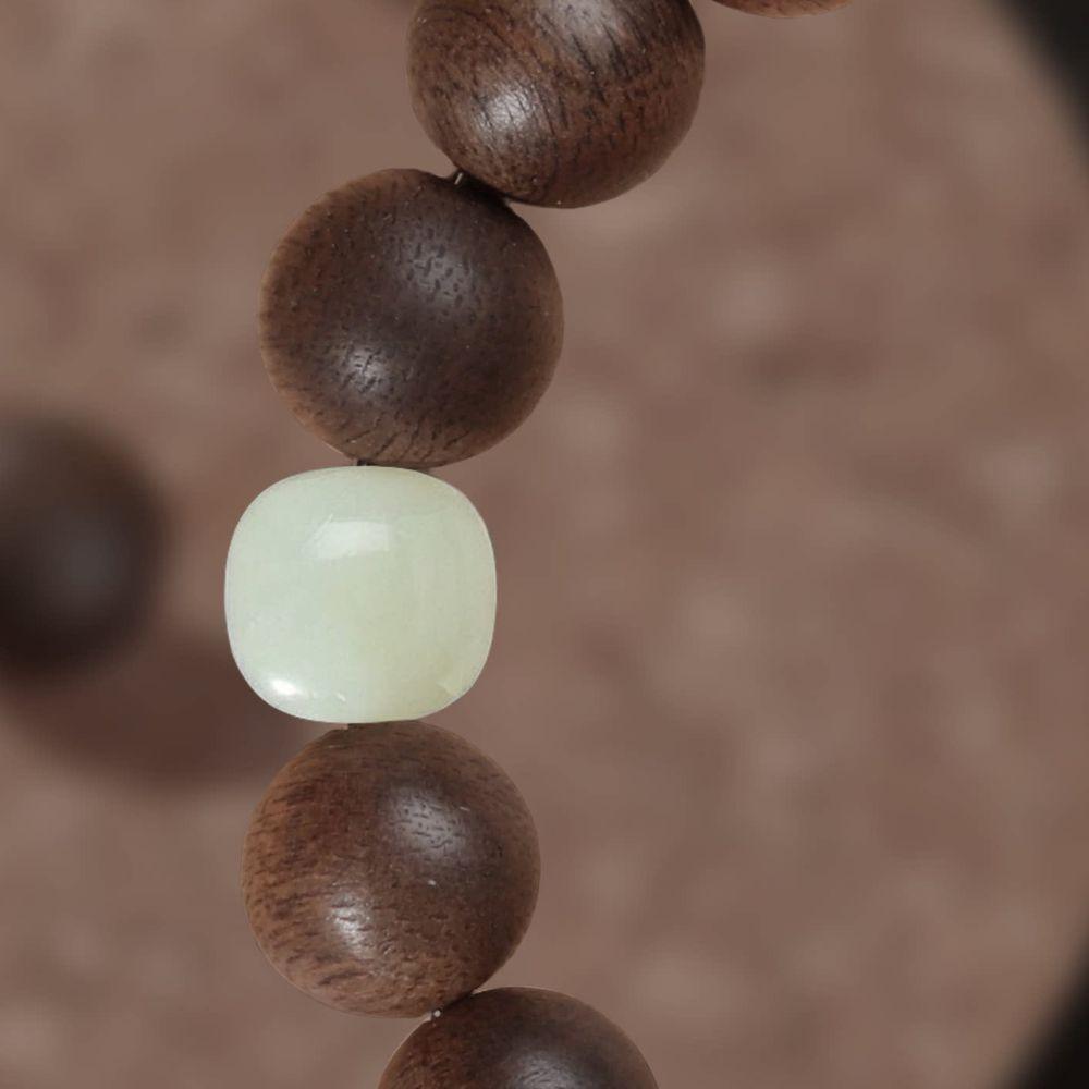 천연 기남 침향 염주 팔찌 12mm 호탄옥 원목 이미지 7
