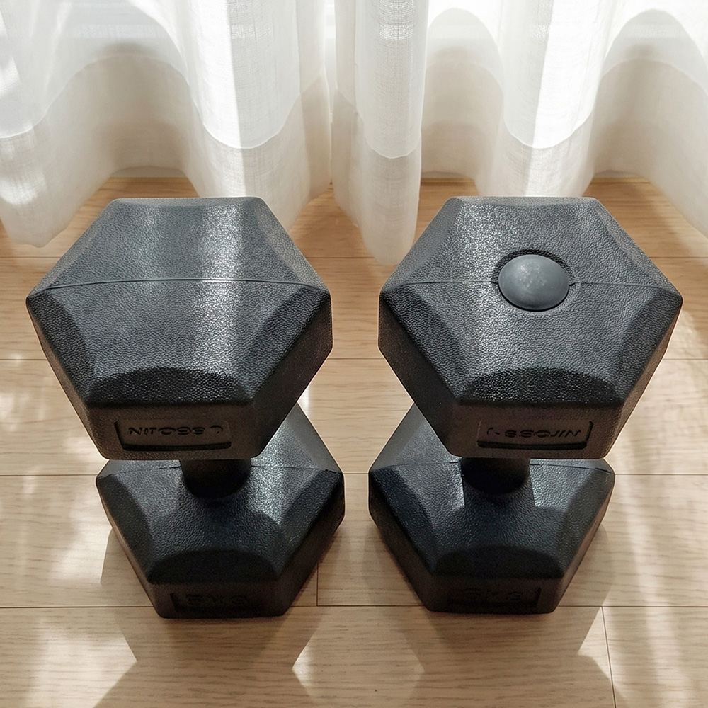 이고진 PE 육각 아령 덤벨 홈트레이닝 헬스장 크로스핏 근력 운동 5kg, 2개 이미지 8