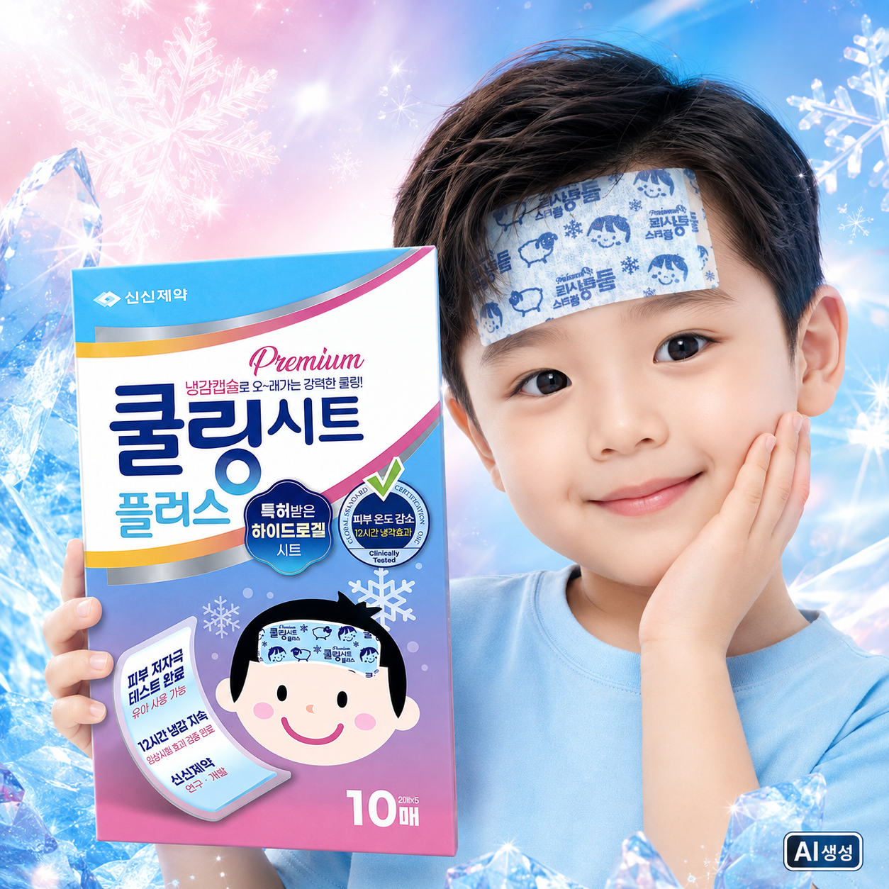 신제품 약국 신신제약 쿨링시트 플러스 10매입 아기 유아 열냉각시트 열패치 신생아 해열파스 - 상세 이미지 4