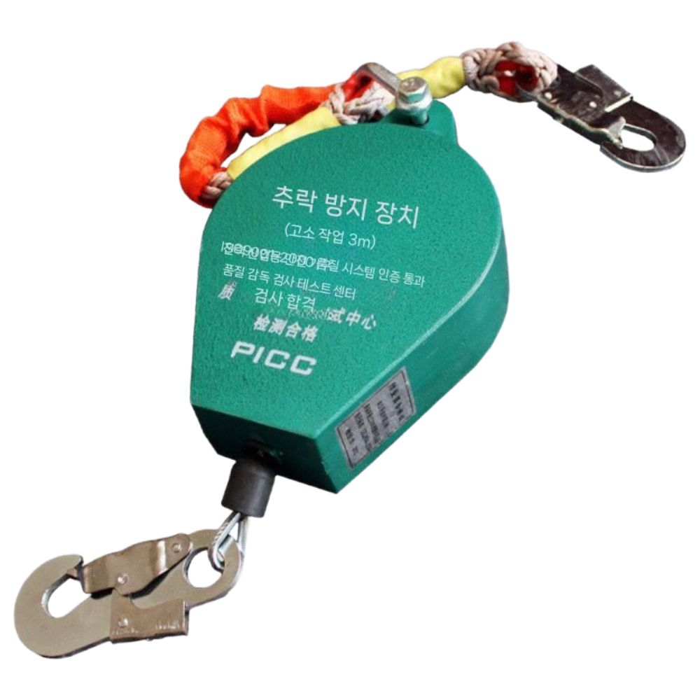 완강기 와이어 탈출기 낙하방지장치 스텐 건설현장 안전장비 3미터 - 상품 이미지