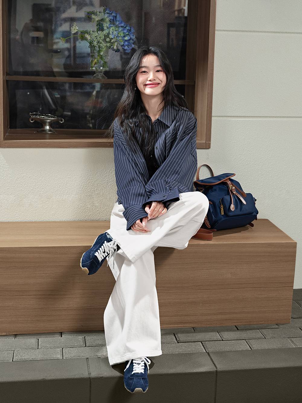 쿠오세 KUOSE 여성 다크네이비 쇼트 셔츠 이미지 6