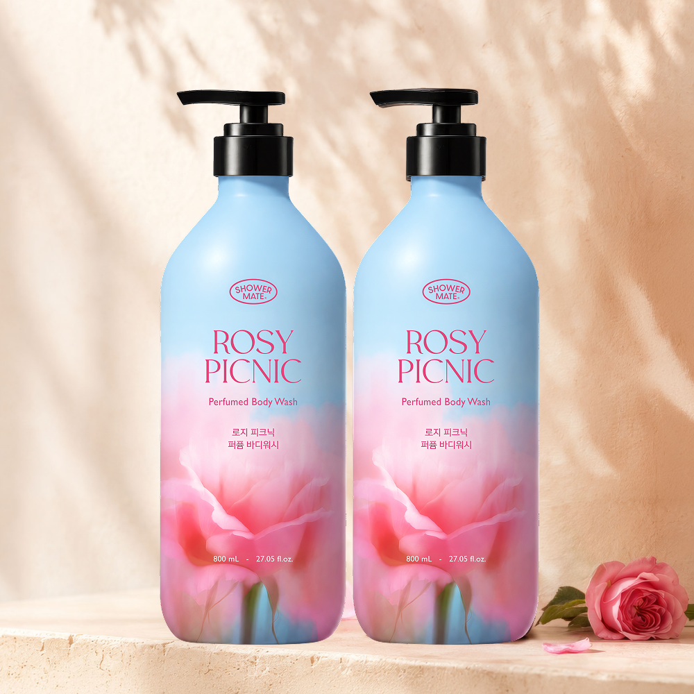 샤워메이트 클래식 퍼퓸 바디워시 로지피크닉 800ML 2개 - 상품 이미지
