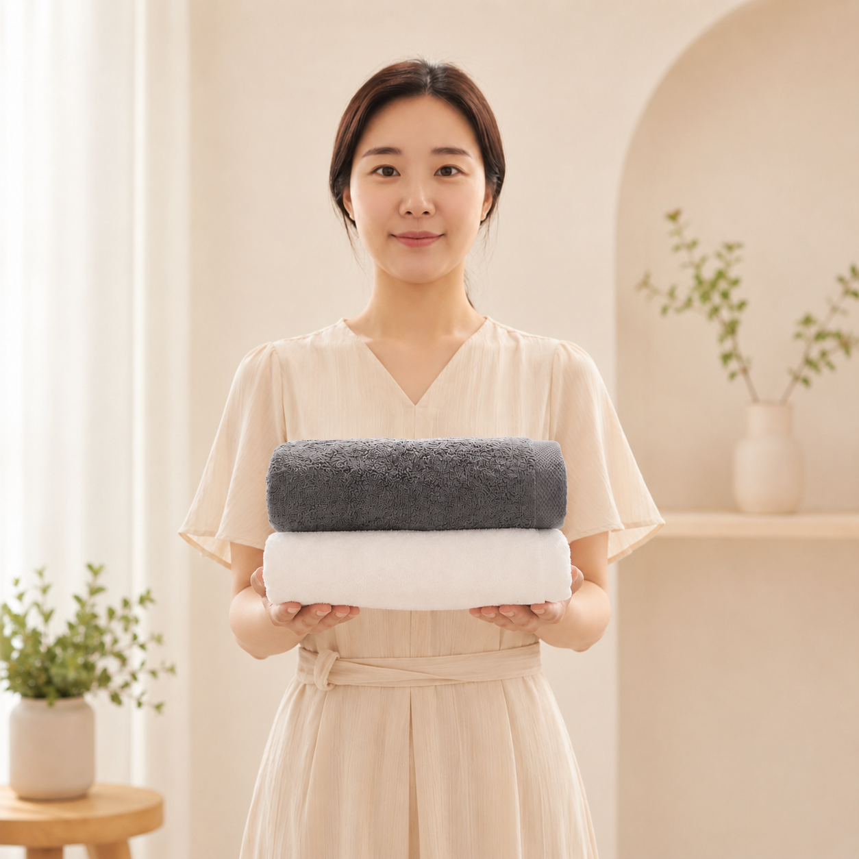 가족 수건 200g 개인 타월 위생 호텔 타올 자수 - 상세 이미지 3