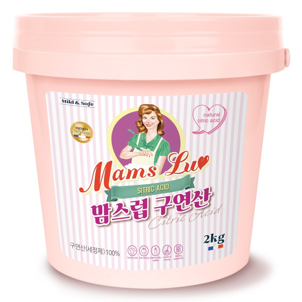맘스럽 구연산 버킷 2kg 찌든때 청소 다목적용 가루세제 - 상품 이미지
