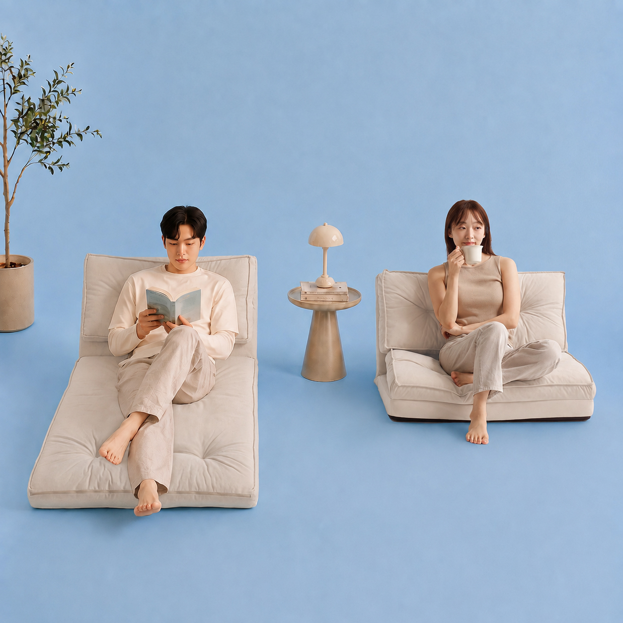 024홈 소베럴 노아 접이식 소파베드 탄탄한 패브릭 쇼파 침대 S (60x190x9cm), 아이보리, 1인용