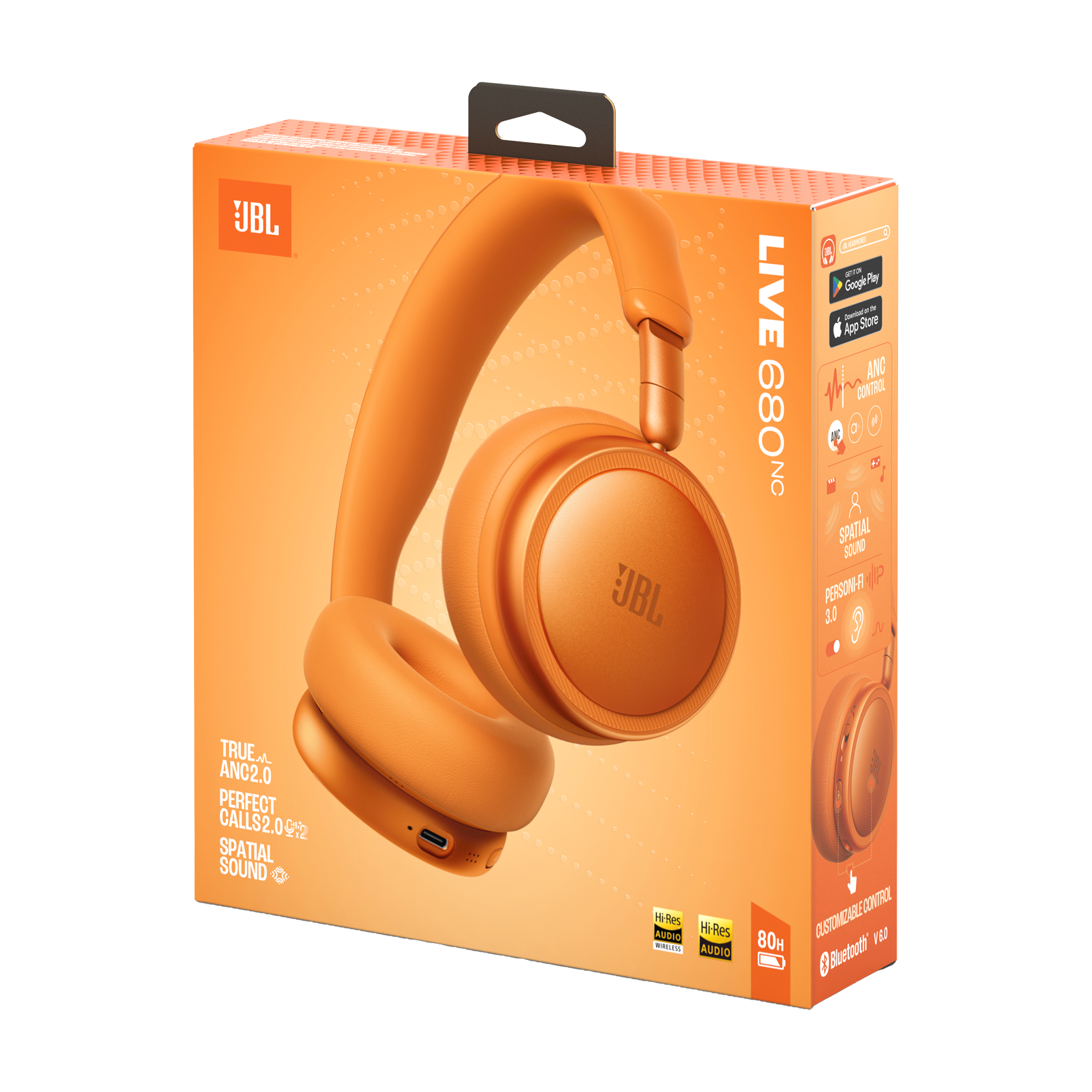 삼성공식파트너 JBL LIVE 680NC 블루투스 헤드셋 무선 헤드폰 오렌지 이미지 7