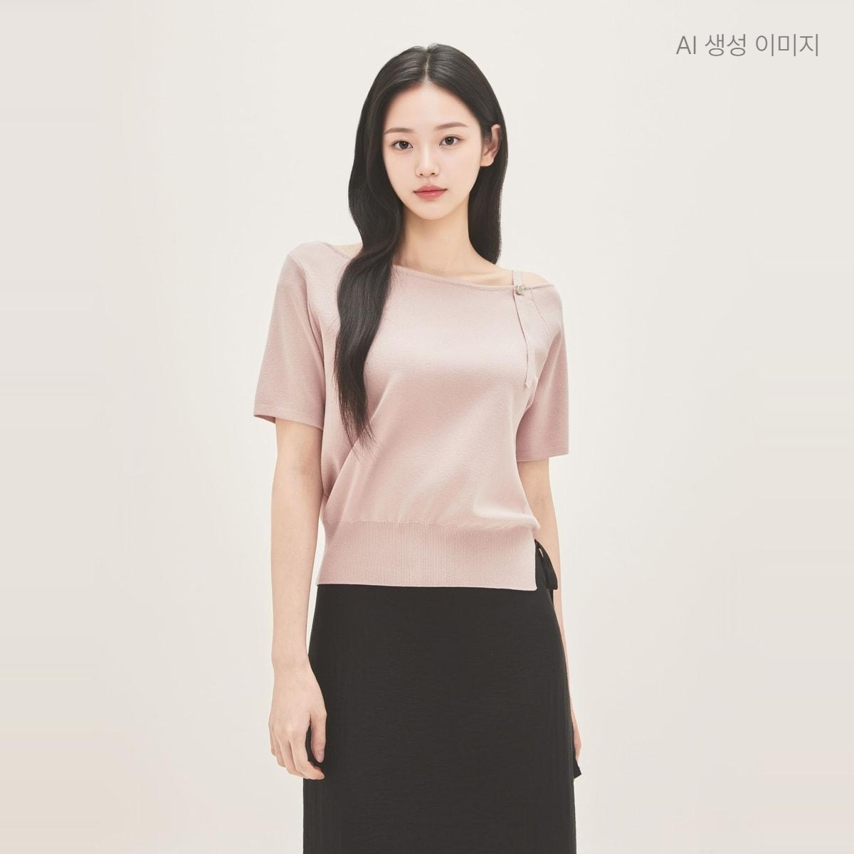 로엠 오프숄더 반팔 풀오버 RMKAG38R11 - 상세 이미지 5