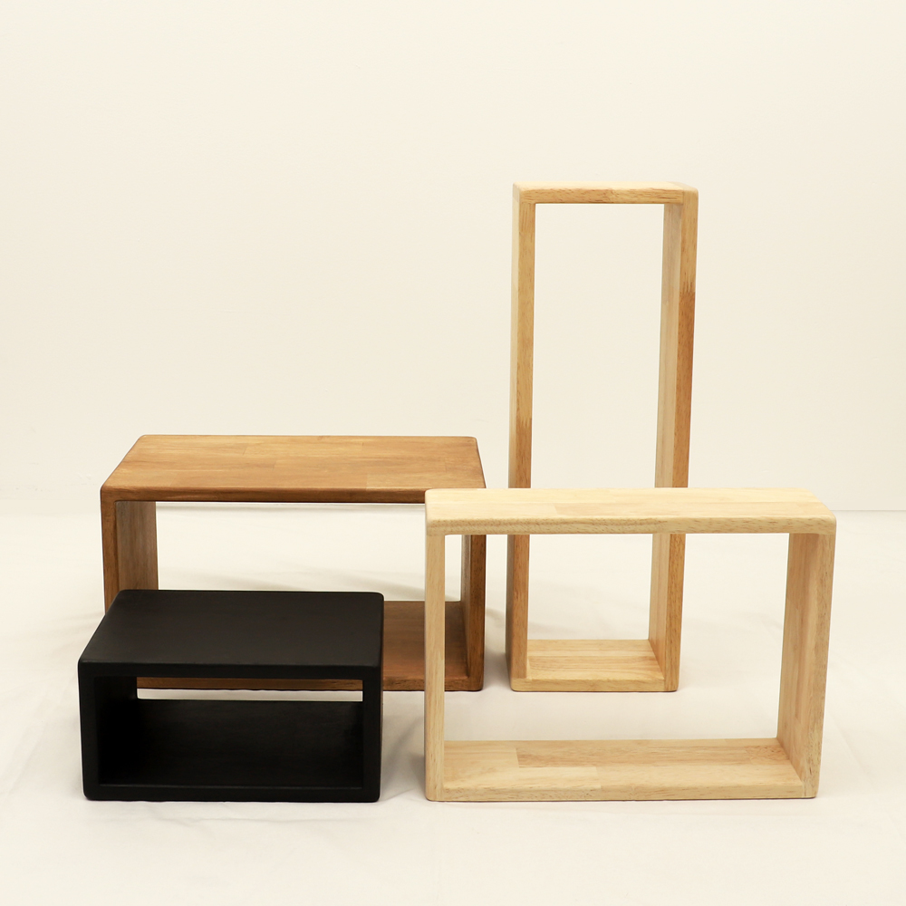 나무선반제작 원목 사각 네모 벽선반 거실테이블 200X100X150mm 이미지 2