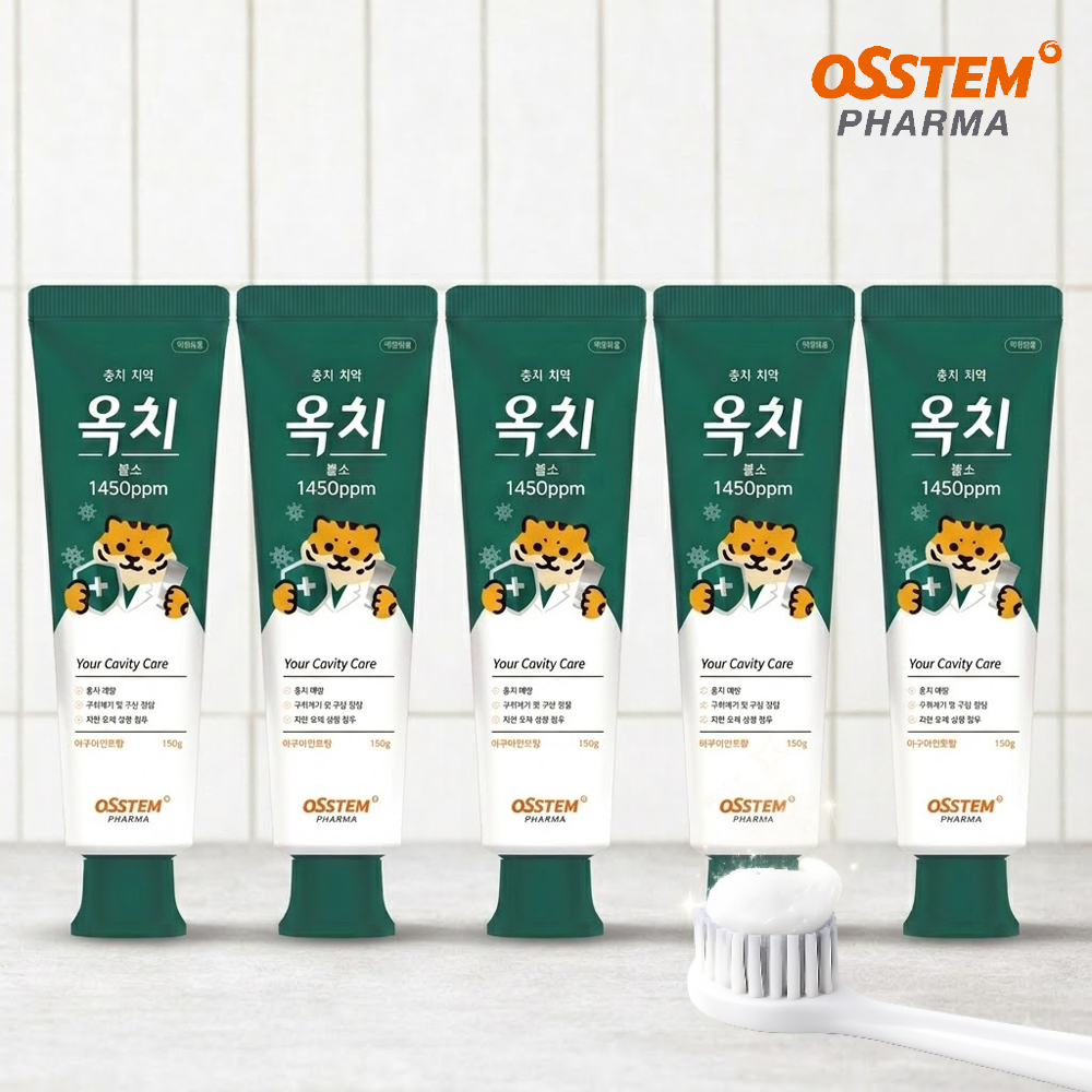 오스템 옥치 구강관리 프리미엄 치약 150g, 불소 (아쿠아민트), 5개 - 상품 이미지