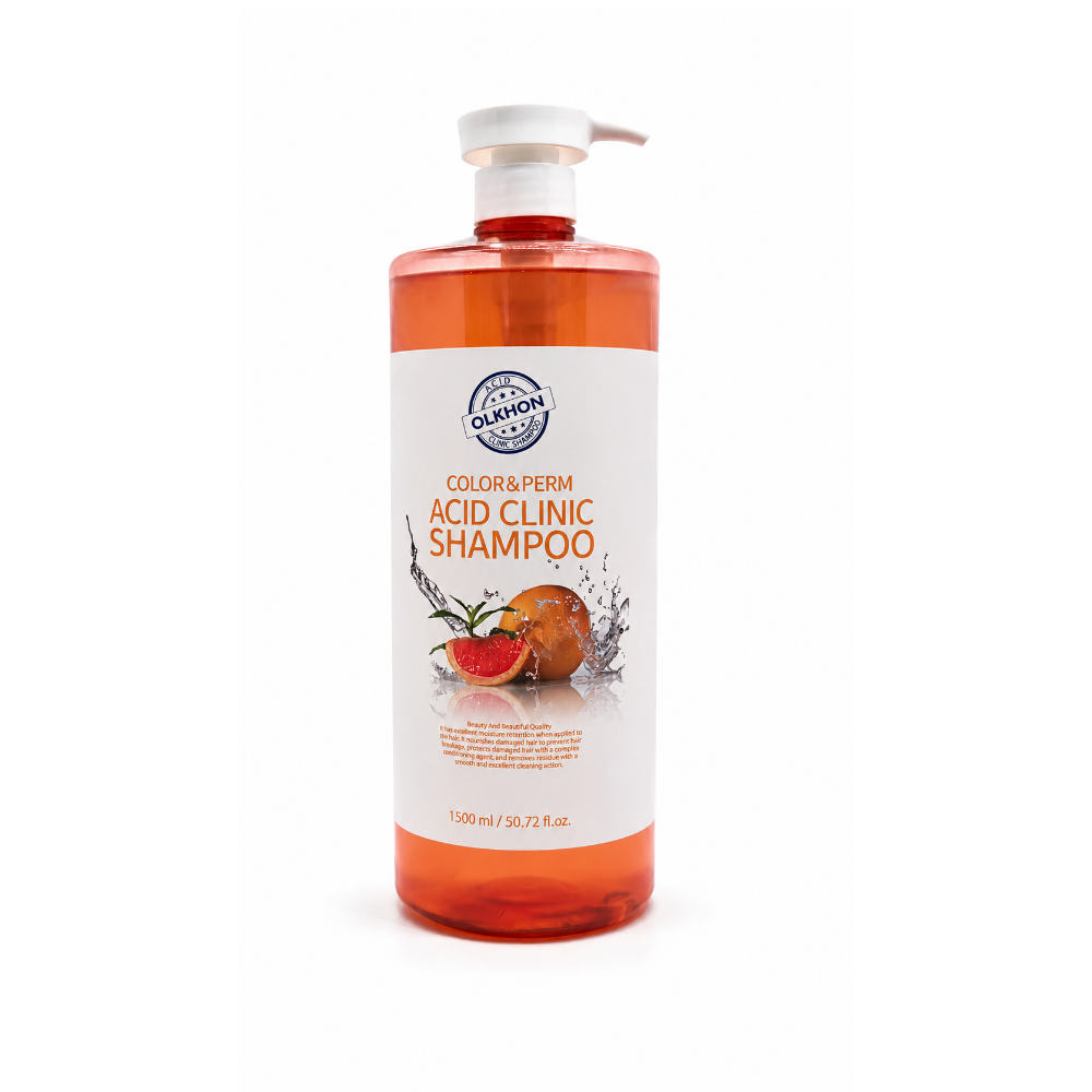 알혼 컬러앤펌 애시드 클리닉 샴푸 1500ml pH5.5 염색 펌 모발 대용량샴푸 자몽향 - 상품 이미지