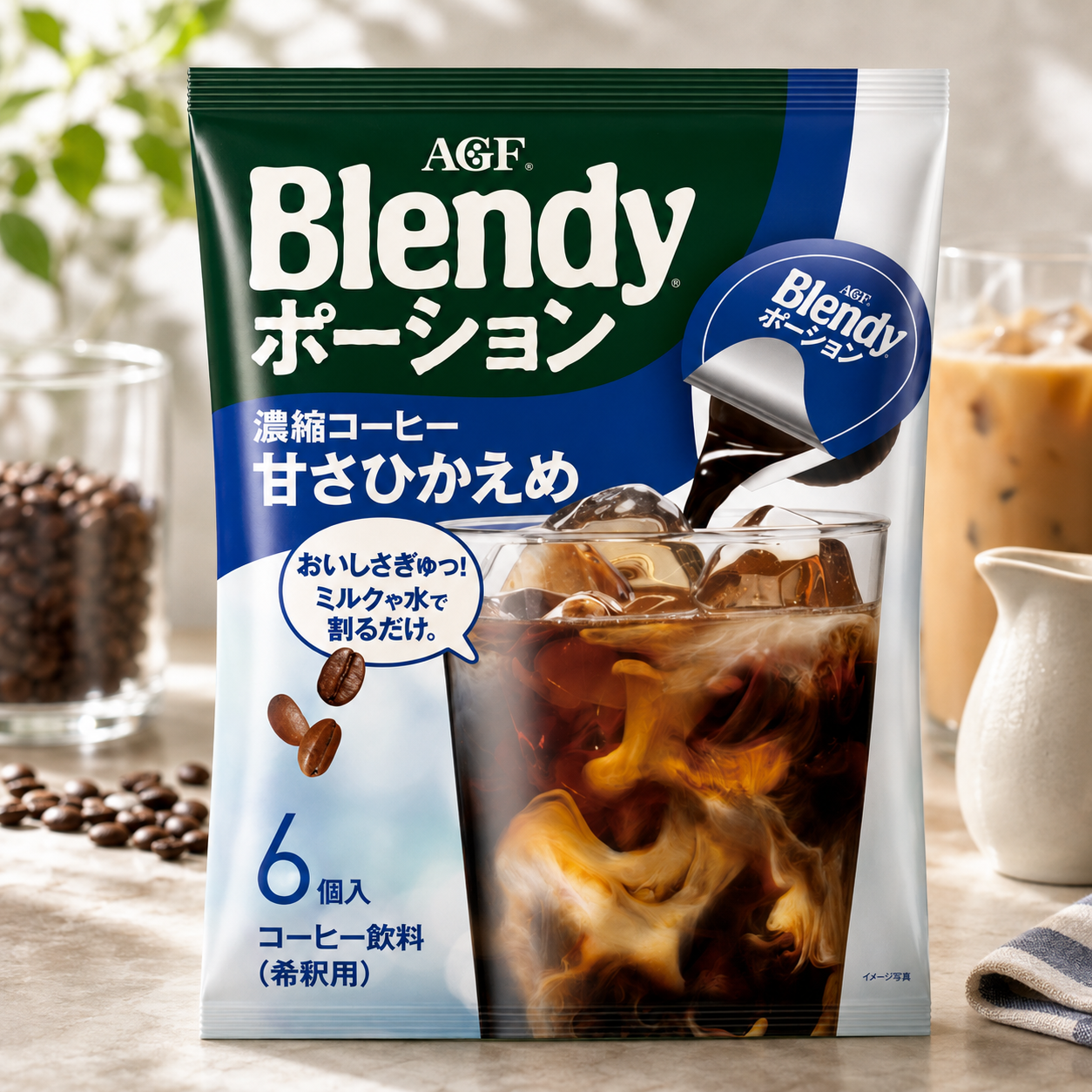 AGF Blendy 블렌디 액상 포션커피 저당 라이트슈가 18g 6개입 - 상품 이미지