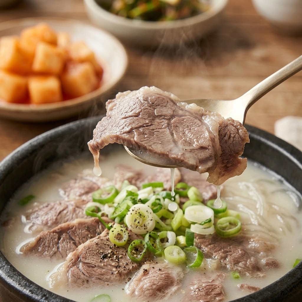 [형님국밥] 14시간 한우 사골 아롱사태 고기 설렁탕 600g 곰국 곰탕 무첨가 저염 - 상품 이미지