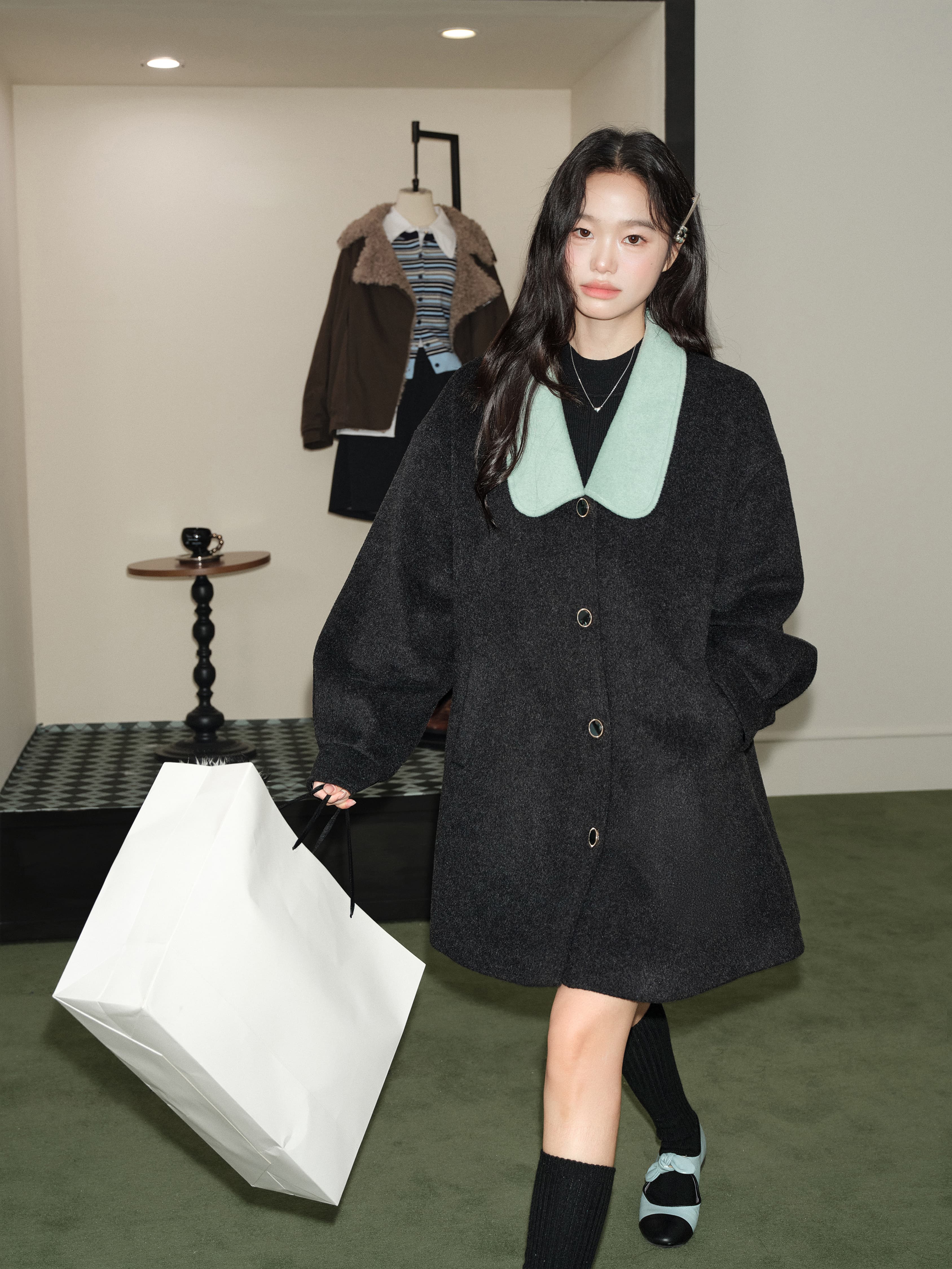 쿠오세 KUOSE 중장기장 여성 모직코트 이미지 6