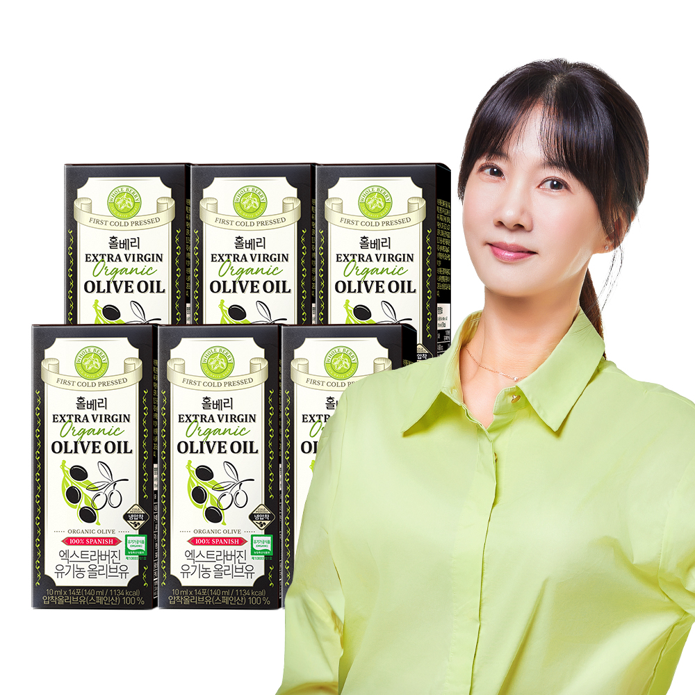 홀베리 엑스트라버진 유기농 올리브유 (1박스 14포입) 140ml, 6개 상품 이미지