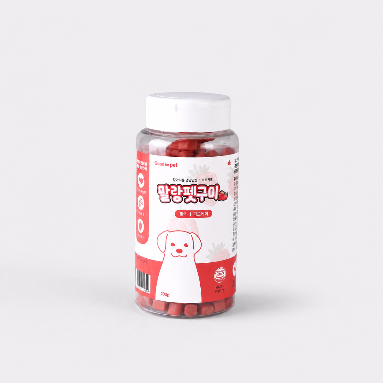 굿포펫 말랑펫구미 비건 과일 동결건조간식 딸기+쌀, 200g, 1개 - 상품 이미지