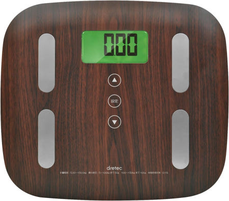 dretec(ドリテック) [해외]드레텍 BS246PK 체성분 모니터 측정기 체중계 디지털 dark wood