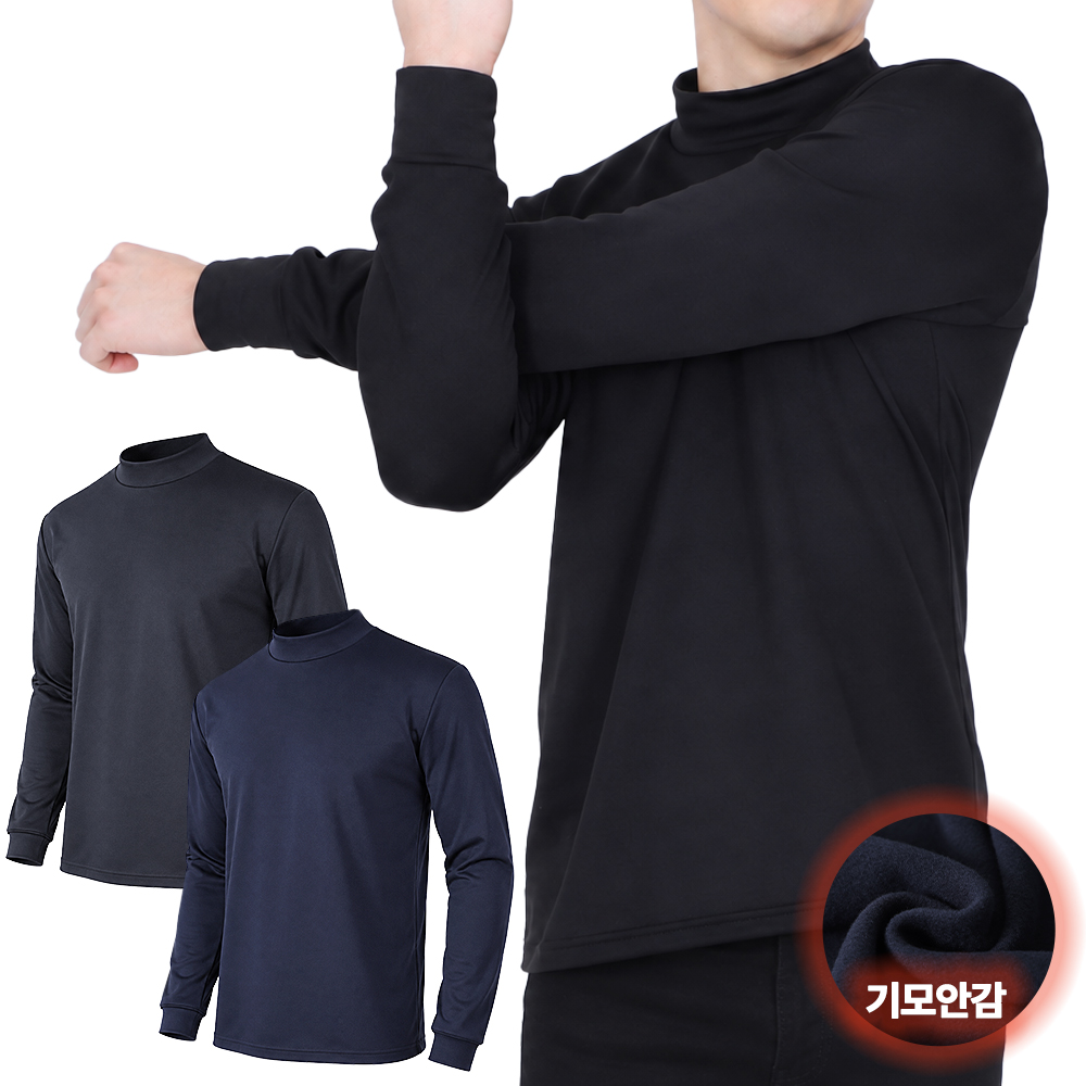 남자폴라티 기모모크넥 남성목티 - 상품 이미지