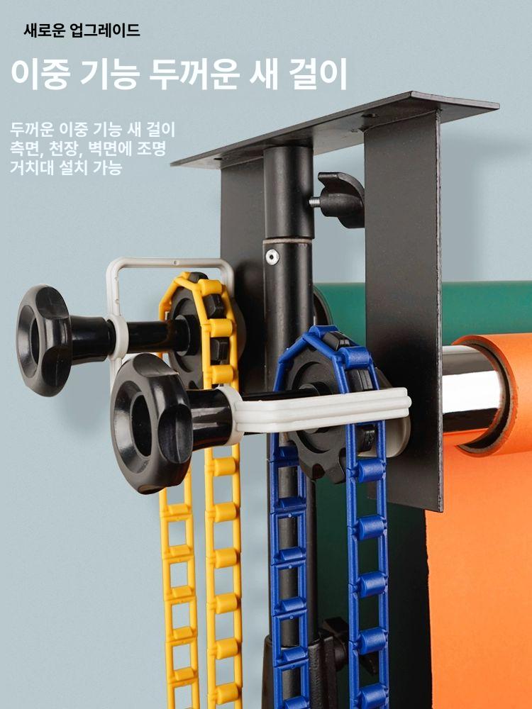 촬영 배경지 전동 롤러 시스템 스튜디오 배경 거치대 3 4m + 4x3 m 플록 벨벳 - 상세 이미지 3
