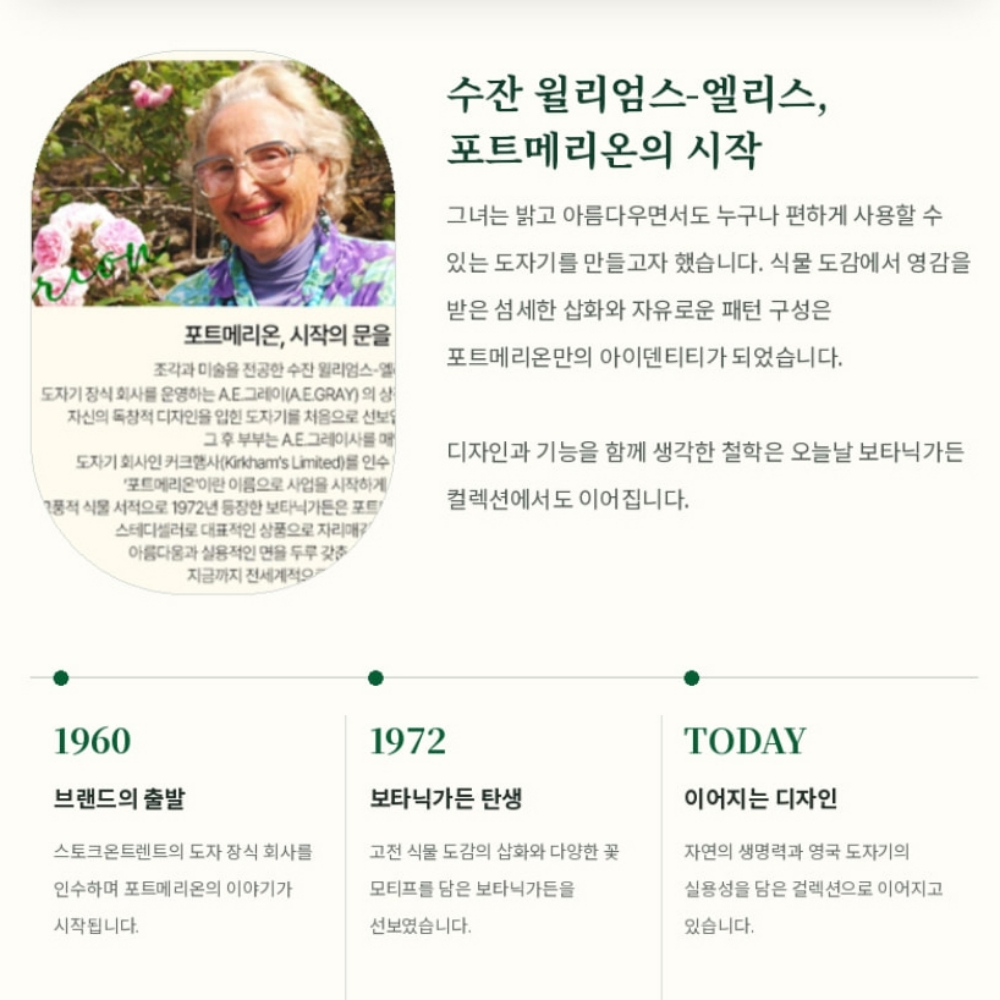 영국 커피잔 포트메리온 보타닉가든 애칭 홍차 커피 카페라떼잔 꽃무늬 찻잔 받침 세트 - 상세 이미지 3