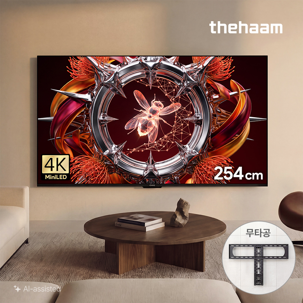 더함 수도권한정 스마트 구글 티비 MiniLED 288Hz 254cm(100인치), 무타공, 벽걸이 - 상품 이미지