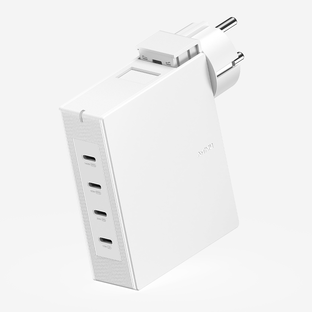 PD3.1 140W 여행용 접지 멀티 초고속충전기 GT410 화이트 - 상품 이미지