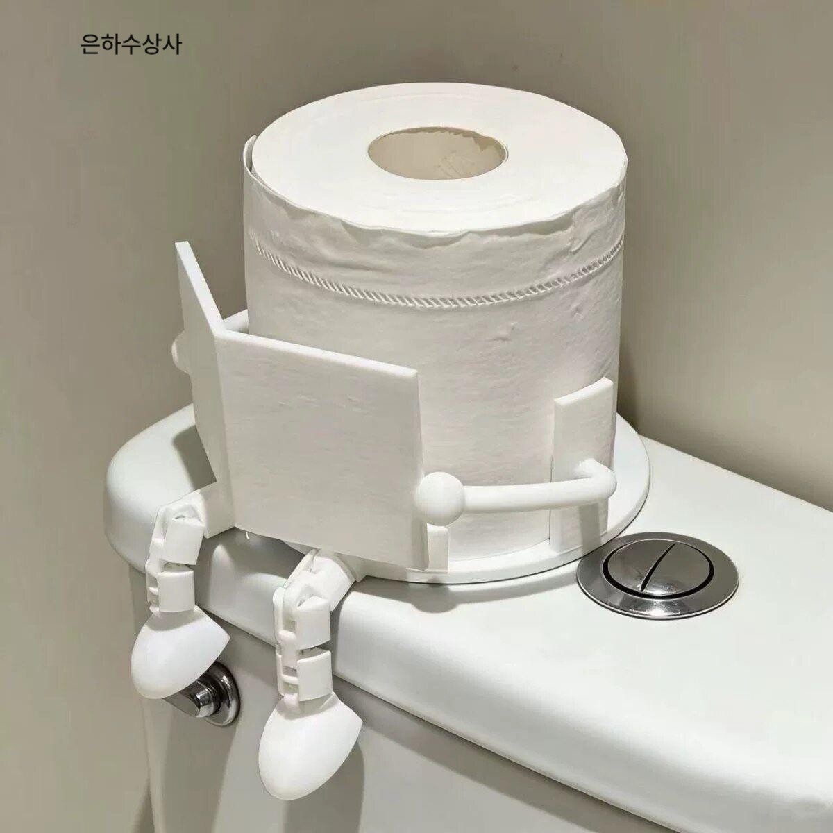 롤 휴지걸이 티슈 케이스 화장지 걸이 휴지 테이블 장식 인테리어 장식 소품 은하수상사 화이트 - 상품 이미지