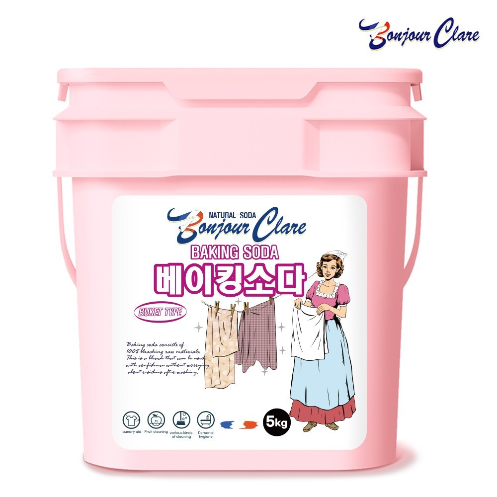 봉쥬르끌레어 베이킹소다 프렌치 프리미엄 버킷 5kg x 1개 탈취제 다목적세정제 - 상품 이미지