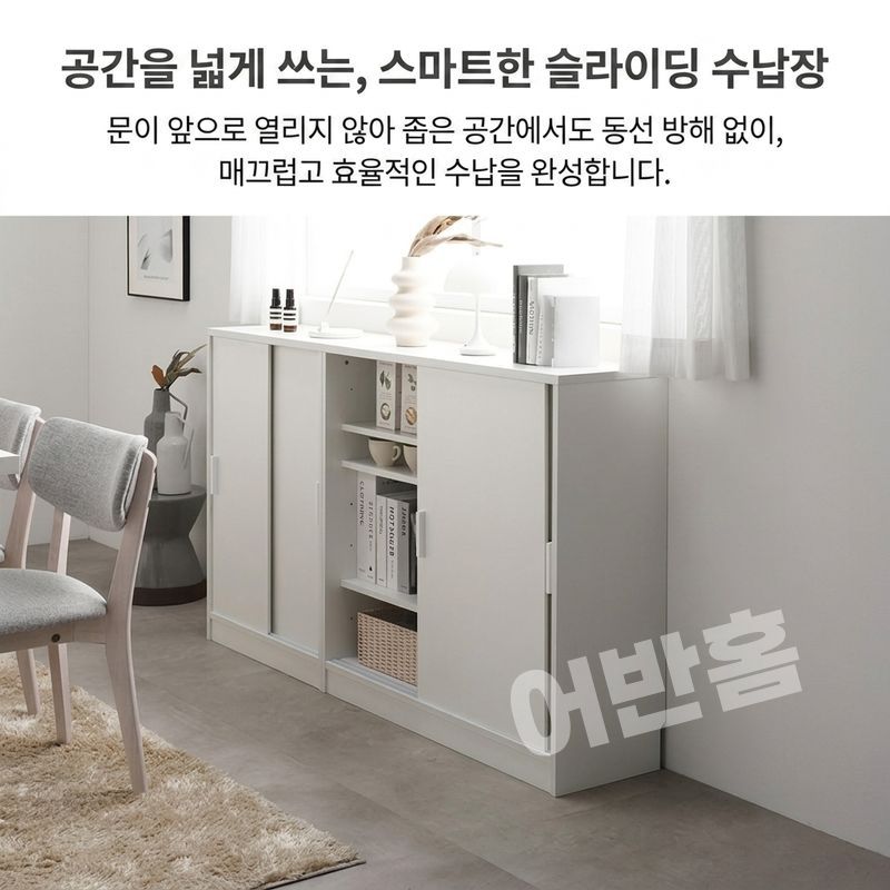 어반홈 공간활용 틈새 수납장 미닫이 슬림 서랍장 - 상세 이미지 3