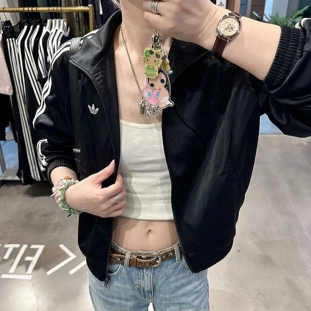 아디다스 우먼스 새틴 플리츠 트랙탑 자켓 집업 져지 블랙 LF2316 - 상세 이미지 3