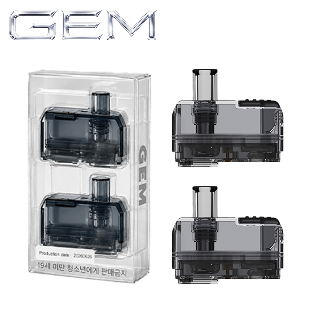 GEM 젬 팟 1.0옴 오닉스 코일 내장형 공팟 전자담배 전담 카트리지 2개 1팩 - 상품 이미지