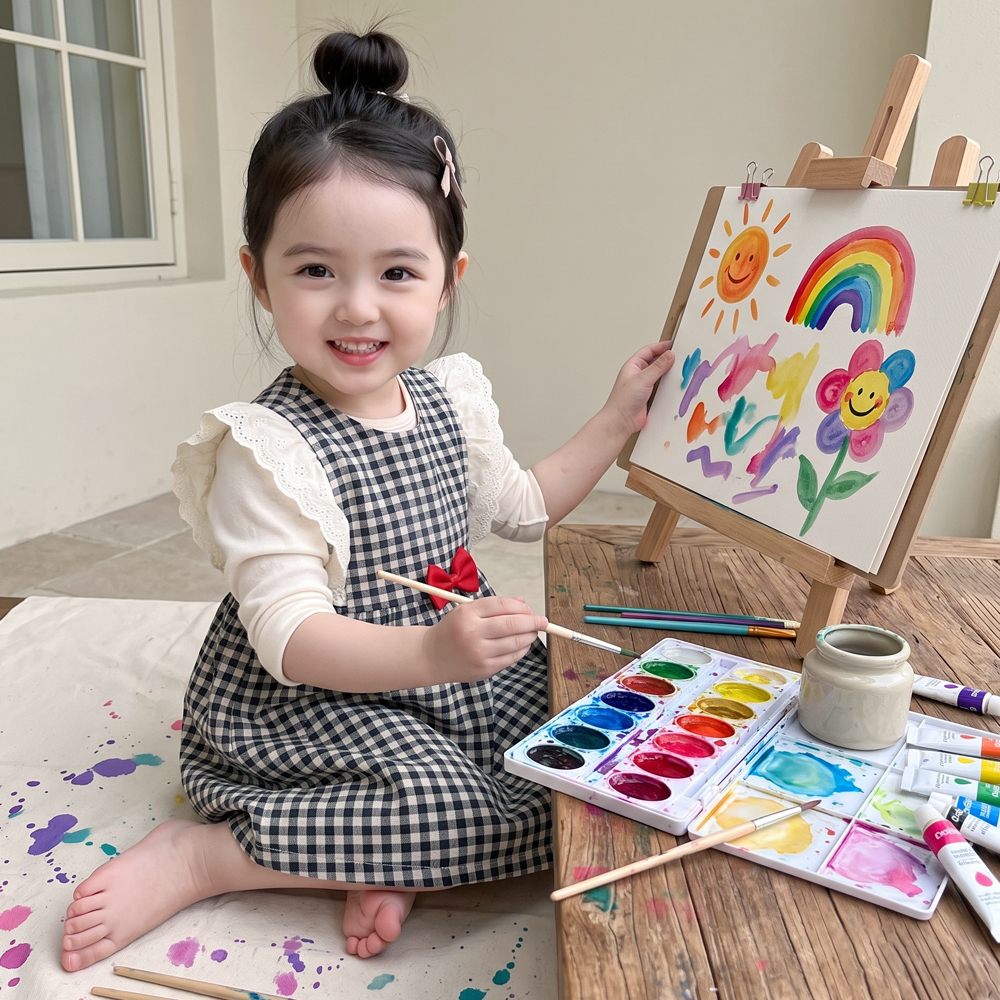 유아 앞치마 아동 원피스 아이 키즈 공주 여아 어린이 요리 미술 레이스 프릴 리본 이미지 7