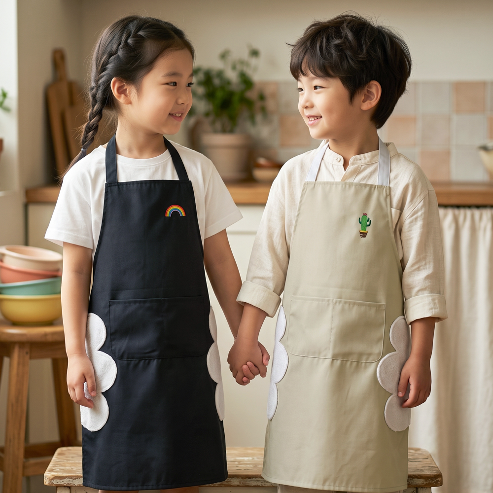 아동 앞치마 어린이 미술 주니어 요리 아이 포켓 여아 남아 초등 학생 여자 남자 놀이 방수 이미지 6