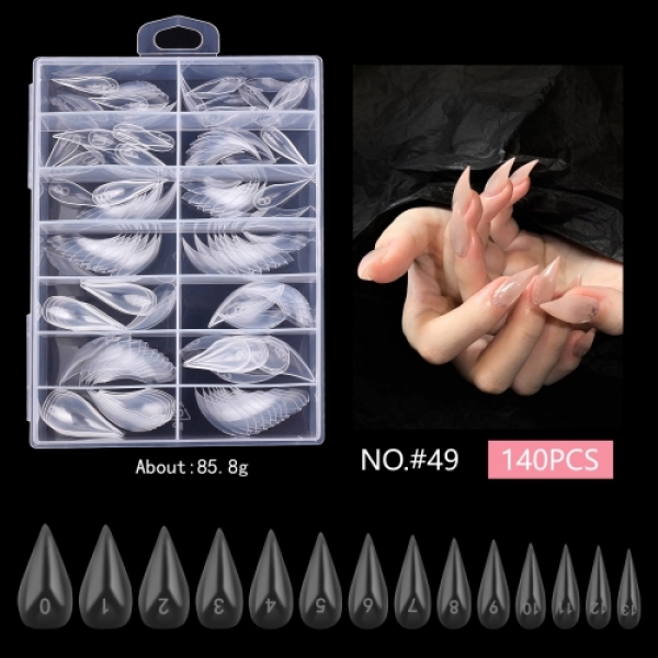 독수리 고양이 발톱 핑거 네일팁 세트 140pcs (숏,롱) 2종 (선택) - 상세 이미지 2