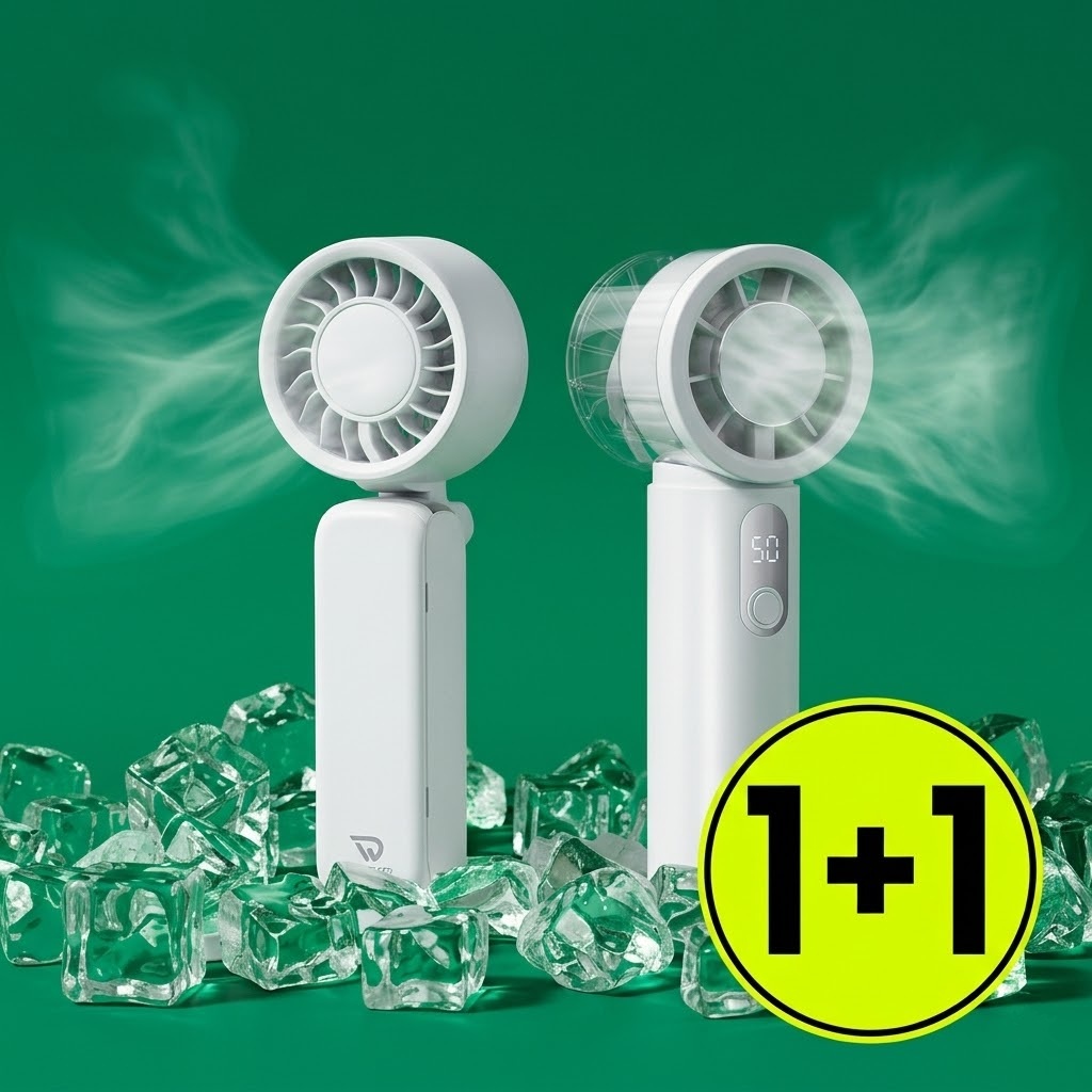 1+1 우산 양산 거치 휴대용 쿨링 무선 손선풍기 미니 핸디용 핸즈프리선풍기 USB-C타입 제품 이미지