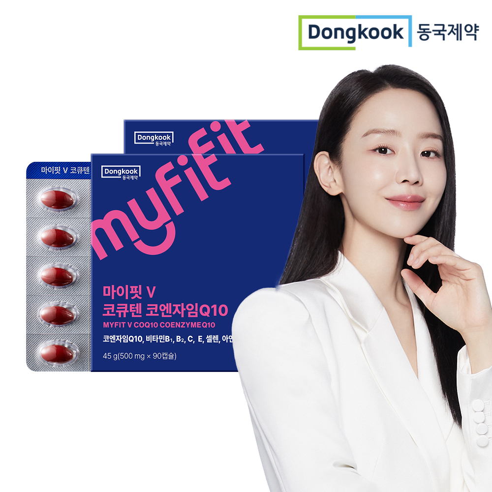 동국제약 마이핏V 코큐텐 코엔자임Q10 항산화 혈압건강 90캡슐, 2개 - 상품 이미지